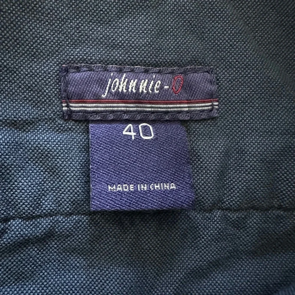 Johnnie-O Mens Blue Cotton Linen Micro Pattern Flat Front Shorts Size 40